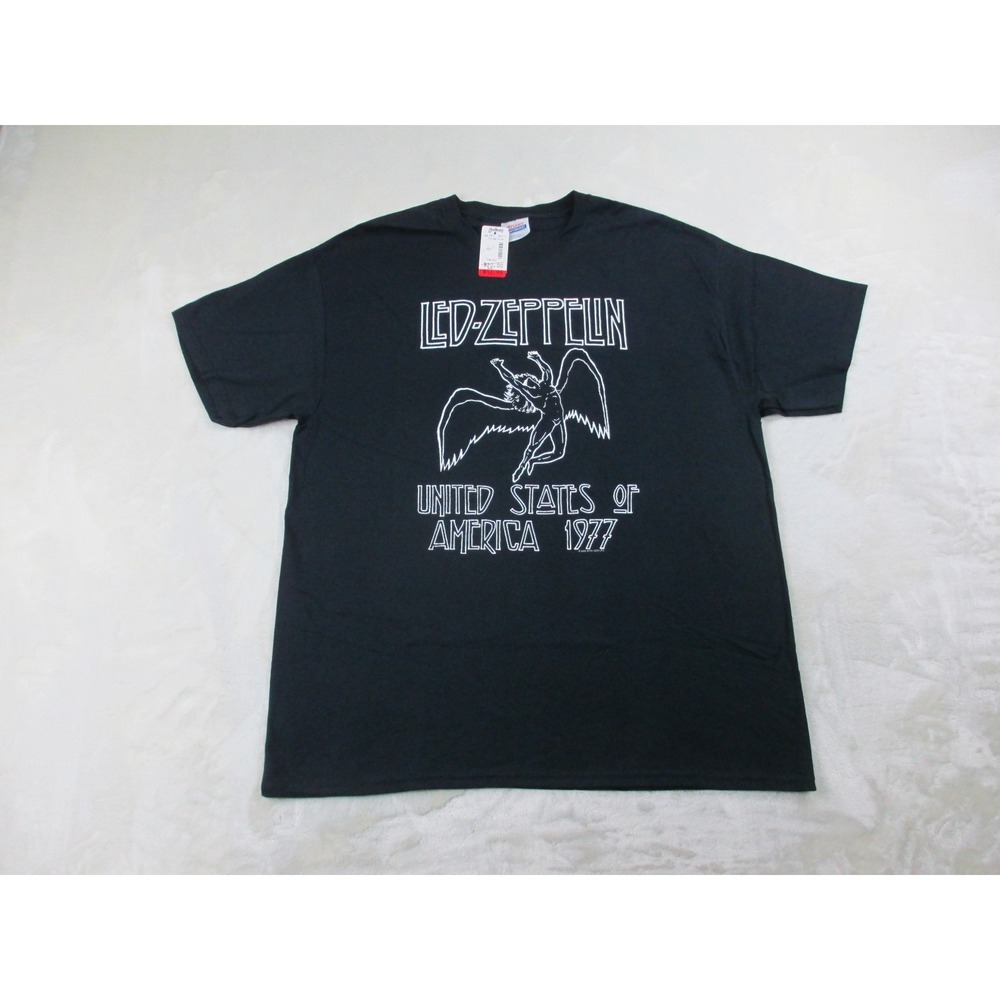 NEW VINTAGE Led Zeppelin Shirt Mens XL Black United States Of America Rock 03'